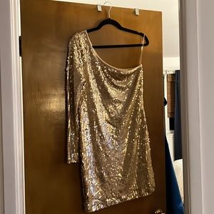 Gold sequin dress